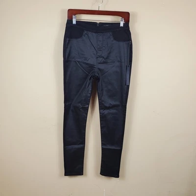 Pantalones de mezclilla ajustados Forever 21 negros de tiro alto delanteros talla L Foto 1 de 4