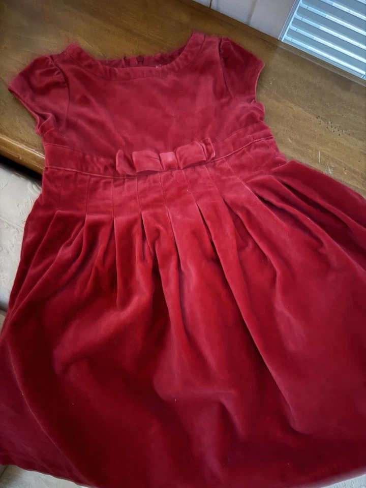 Gymboree 假日礼服红色 7 码圣诞连衣裙带蝴蝶结 — 第 1/1 张图片