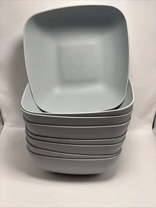 Set of 8 | Mainstays SOFT SILVER Square Plastic Cereal Bowl 45oz BPA-Free - Picture 1 of 3