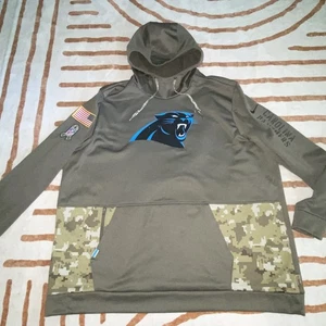 Carolina Panthers NFL Salute to Service Nike Green Camo Hoodie Men's Size 3XL - Picture 1 of 8