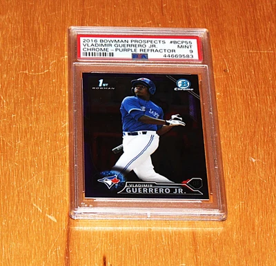 ВЛАДИМИР ГЕРРЕРО RC: 2016 BOWMAN #BCP55: ХРОМ-ФИОЛЕТОВЫЙ ПЕРЕЛИВАЮЩИЙСЯ /250 PSA 9 - Изображение 1 из 2