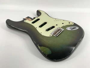 MJT Official Custom Vintage Aged Nitro Guitar Body Mark Jenny VTS Green Burst - Picture 1 of 11