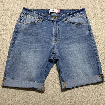 Cabi Womens sz 8 Jean Shorts Blue Denim Medium Wash Bermuda Inseam 8" High Rise - Image 1 of 4