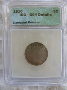 1910  ICG  GOOD 4   NICKEL details - Picture 1 of 2