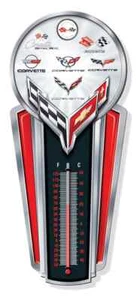 NEW CHEVY CHEVROLET CORVETTE THERMOMETER 17.5X7.5" GARAGE MANCAVE ART RETRO - Picture 1 of 1