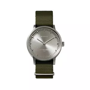 Leff Amsterdam Tube Watch | T40 Steel On Green Nato and Sand Strap - Picture 1 of 8