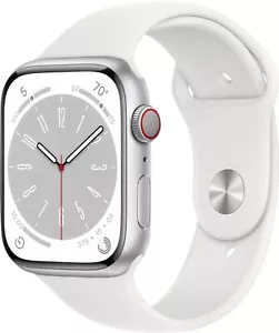 Apple Watch Series 8 45mm Estuche Plateado, Banda Deportiva Blanca GPS + LTE (MP4W3LL/A) - Imagen 1 de 1