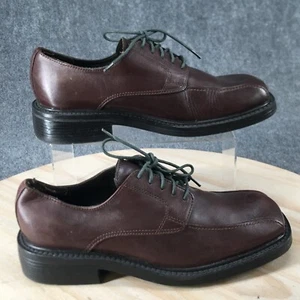Axcess By Claiborne Dress Shoes Mens 9M Bilborne Oxford Brown Leather Square Toe - Picture 1 of 15