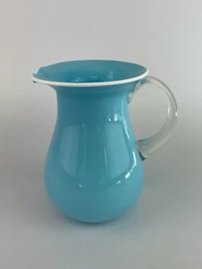 Handgefertigtes MCM dänisch? Geblasenes Glas hellblau 8,5" Krug - Bild 1 von 4