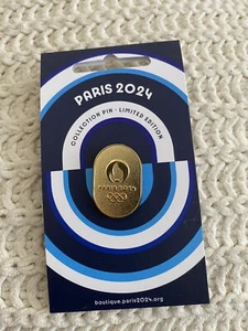 Paris 2024 Olympic Games Gold Oval Limited Edition Metal Mini Medal Pin Badge - Picture 1 of 2