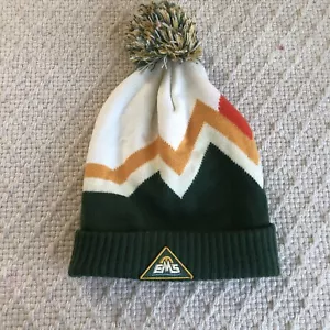 Eastern Mountain Sports EMS Acrylic Pom Mountain Sun Beanie Hat Cap Knit - Picture 1 of 5