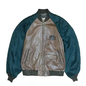 Vintage Harley Davidson Motorrad Leder Bomberjacke Größe Medium braun - Bild 1 von 5