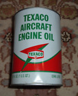 Vintage Texaco Aircraft Engine Oil 1 Quart Can Gas Unopened Sae 50 Grade 100