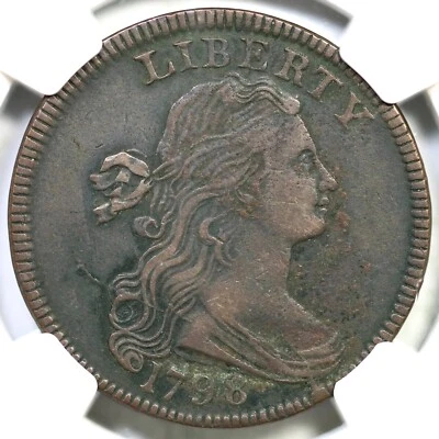 1798 S-156 R-5+ NGC XF Details Draped Bust Large Cent Coin 1c - Image 1 of 3