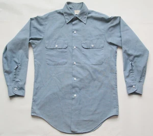 Vintage JC Penney BIG MAC No-iron Chambray Work Shirt M / 14.5 - Picture 1 of 14