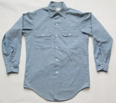 Vintage JC Penney BIG MAC No-iron Chambray Work Shirt M / 14.5 - Image 1 of 4