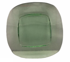 Pami piatto portata cm 31x31, in vetro quadrato effetto righe verde chiaro