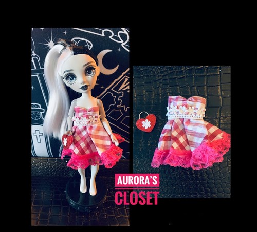 VETEMENTS Abito Arcobaleno Alto Personalizzato Rosa Plaid Increspato Cuore Borsetta 292