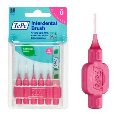 TEPE Interdental Brush Original Cleaners, Brushes Between Teeth, Pink 0.4mm - Image 1 of 4
