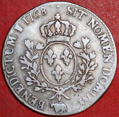 France 1 Ecu 1768 Louis XV Mint Pau France KM# 518 silver - Image 1 of 2
