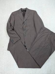 Traje Banana Republic Para Hombre 42R 36x33 Marrón Rayas Algodón Verano De Colección 3 Btn - Imagen 1 de 24