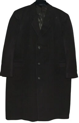 Abrigo Hombre R46 Marrón Oscuro Largo Lana Cachemira Nylon 46R Foto 1 de 4