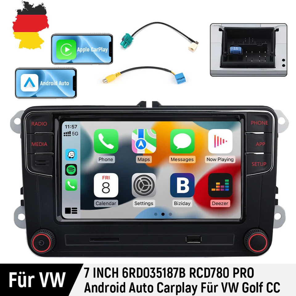 7" NONAME RCD330 RCD780 RCD360PRO 3 Plus 187B Android Auto Carplay Für VW Radio - Bild 1 von 4