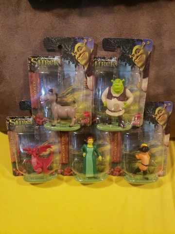 Dreamworks Lot Of 5 Micro Mini FiguresSHREK, FIONA, DONKEY, PUSS, DRAGON•Mattel Cover