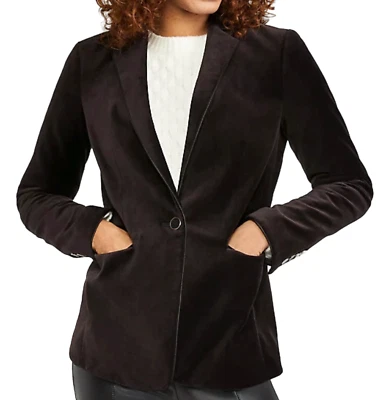 CHAQUETA BLAZER ANN TAYLOR NEGRA THE HUTTON EN TERCIOPELO TALLA 2 NUEVA Foto 1 de 4