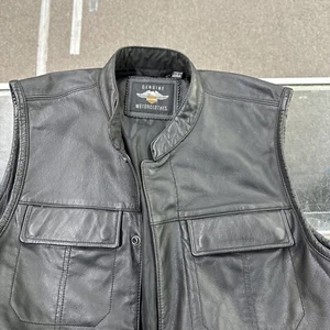 Harley Davidson leather vest, large. Brand New Condition. Free US Shipping! - Picture 1 of 8