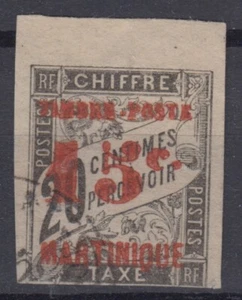 MARTINIQUE: KEINE ZÄHNE ÜBERLADUNG NR. 25 LEICHTE GESTEMPELT - BLATTRAND - Bild 1 von 2