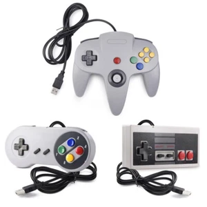 Para PC/Mac/Linux N64 SNES NES Controlador USB Joypad Clásico Con Cable 64 Bit - Imagen 1 de 37