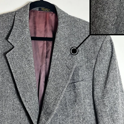 Ruffini Sport Coat 42R Gray Camel Hair Wool Blend Herringbone Blazer Italy - Image 1 of 4