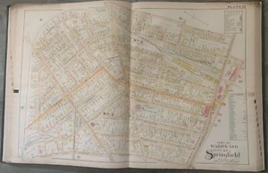 1899 SPRINGFIELD MA MCKNIGHT OAK GROVE CEMETERY TO THOMPSON ST ATLAS MAP - Picture 1 of 5