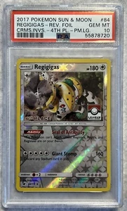 PSA 10 2017 Pokémon Sun & Moon Regigigas -Rev.Foil Crms.Invs.-4thPl.-PM.LG. #84 - Picture 1 of 2