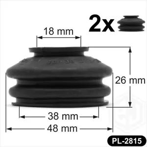 Ball joint rubber boot dust cover universal 2 x 18/38/25 track rod end Car Van - Picture 1 of 4