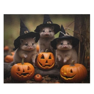 Puzzle (120, 252, 500-Piece) Baby Animals Chipmunks Raccoons Halloween Costume - Picture 1 of 10