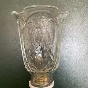 1 Vintage Votive Cup Home Interior Pegged Clear “Angel with Wings & Halo" - Picture 1 of 4