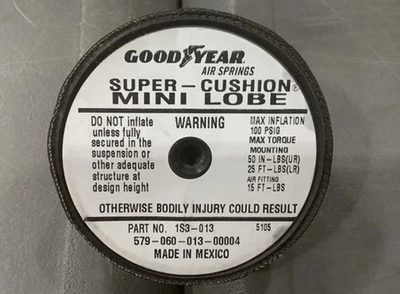 NEW Goodyear Stemco 1S3-013 Mini Lobe Super Cushion Cab Seat Air Spring M1070 - Image 1 of 4