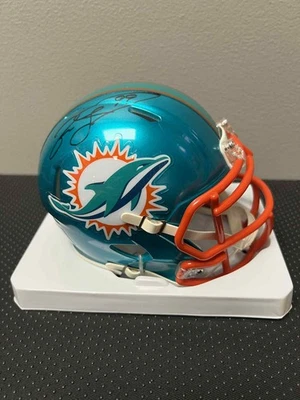 Mini casco firmado por Jason Taylor Miami Dolphins flash alternativo con certificado Radtke Foto 1 de 4