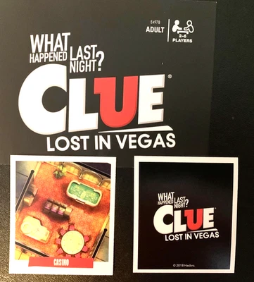 Clue   LOST IN VEGAS   Casino    Location Card    HASBRO   2018 - Image 1 of 3