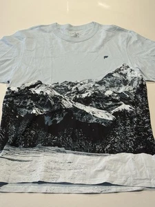 Fabletics Light Blue Ocean Graphic Scenic T-Shirt Athleticwear Size XL Gym Short - Picture 1 of 7