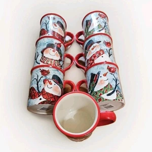 Certified International MAGIC OF CHRISTMAS SNOWMEN by Susan Winget (7 Mug Set) - Picture 1 of 11