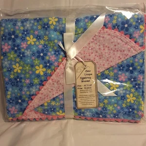 Handmade Receiving Blanket New With Tags Girl Pink Blue Baby Shower Gift - Picture 1 of 6