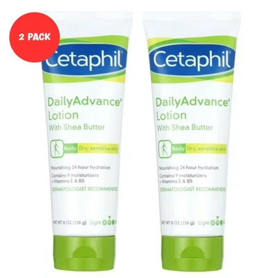 Cetaphil Daily Advance Lotion With Shea Butter Body Dry Sensitive Skin (2 PACK) - Image 1 of 4