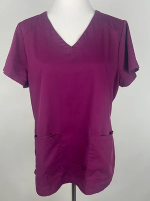 HEALING HANDS Purple Label S/S 'Jill Scrub Top' (Elástico) - L, Vino Foto 1 de 4