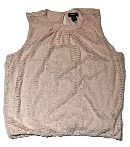 Blusa Liz Claiborne Carrera Para Mujer Top de Encaje Rosa Suave Sin Mangas Talla X-Grande - Imagen 1 de 10