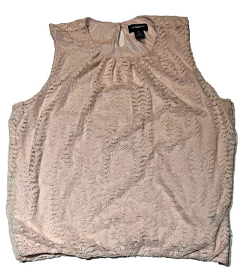 Blusa Liz Claiborne Carrera Para Mujer Top de Encaje Rosa Suave Sin Mangas Talla X-Grande Foto 1 de 4