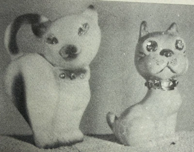MOLDE DE CERÁMICA VINTAGE CALIFORNIA #422 JEZABEL & MR. CHIPS GATO/PERRO Foto 1 de 4