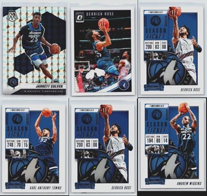 2018-19 Minnesota Timberwolves - lot of 6 - Derrick Rose, Karl Anthony Towns - Picture 1 of 13